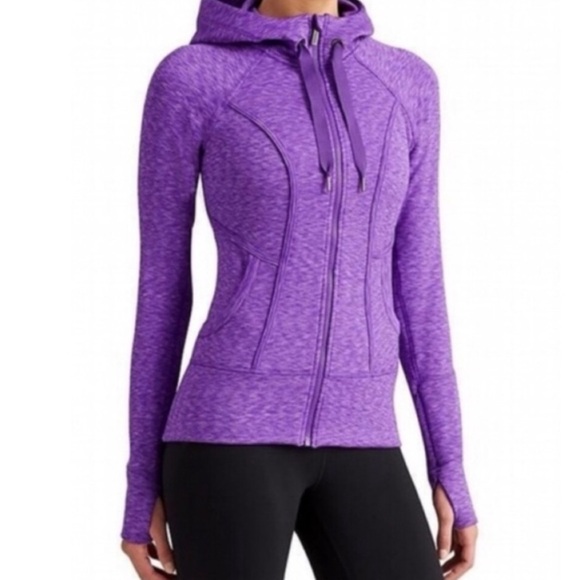 Athleta Tops - ATHLETA WOMEN’S STRENGTH HOODIE 2 FULL ZIP PURPLE AMETHYST SPACE DYE SIZE XL
